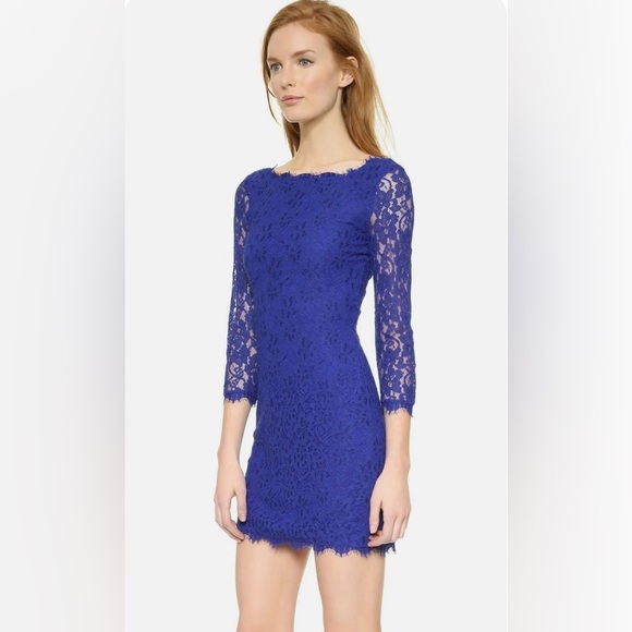 Diane von Furstenburg Zarita Royal Blue Lace Dress - Picture 11 of 11